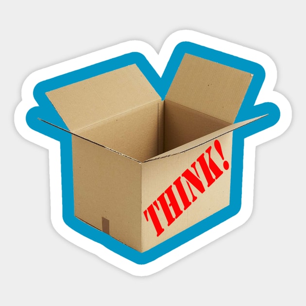 Think Outside the Box Sticker by TeeMax